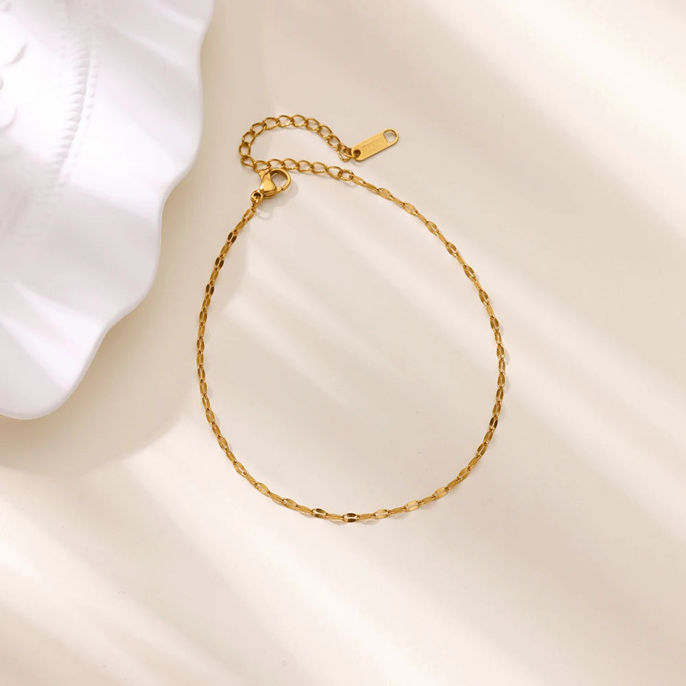 Anklets For Women Gold Color Stainless Steel Heart Anklet Foot Leg Ankle Bracelet Summer Beach Jewelry Accessories Femme