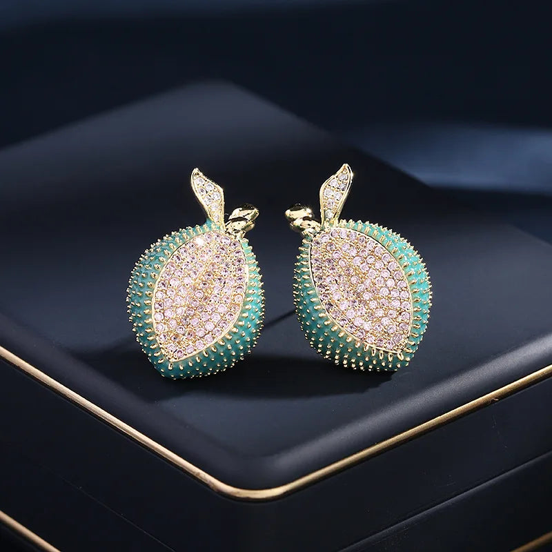 Creative Design Fruit Earrings Exaggerated Personality Atmospheric Earrings Durian Earrings