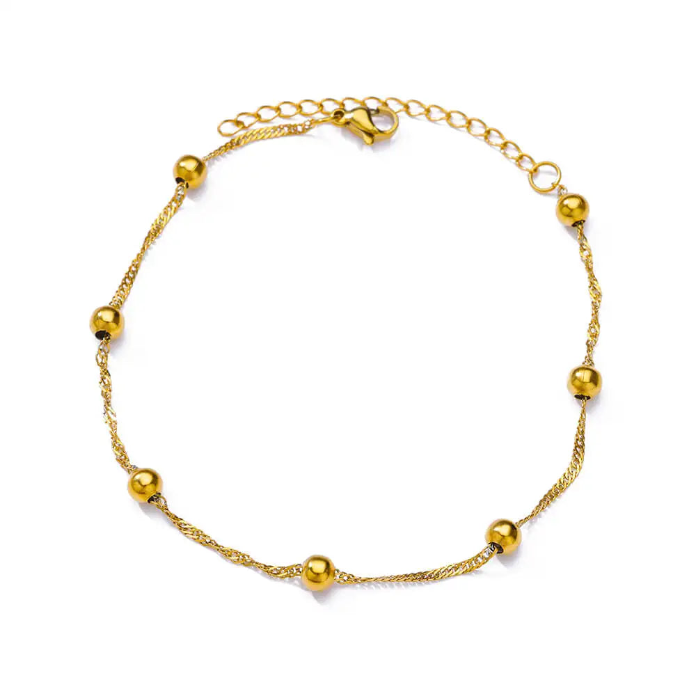 Anklets For Women Summer Beach Accessories Stainless Steel Geometric Chain Anklet Gold Color Leg Bracelets Bodychain Gifts