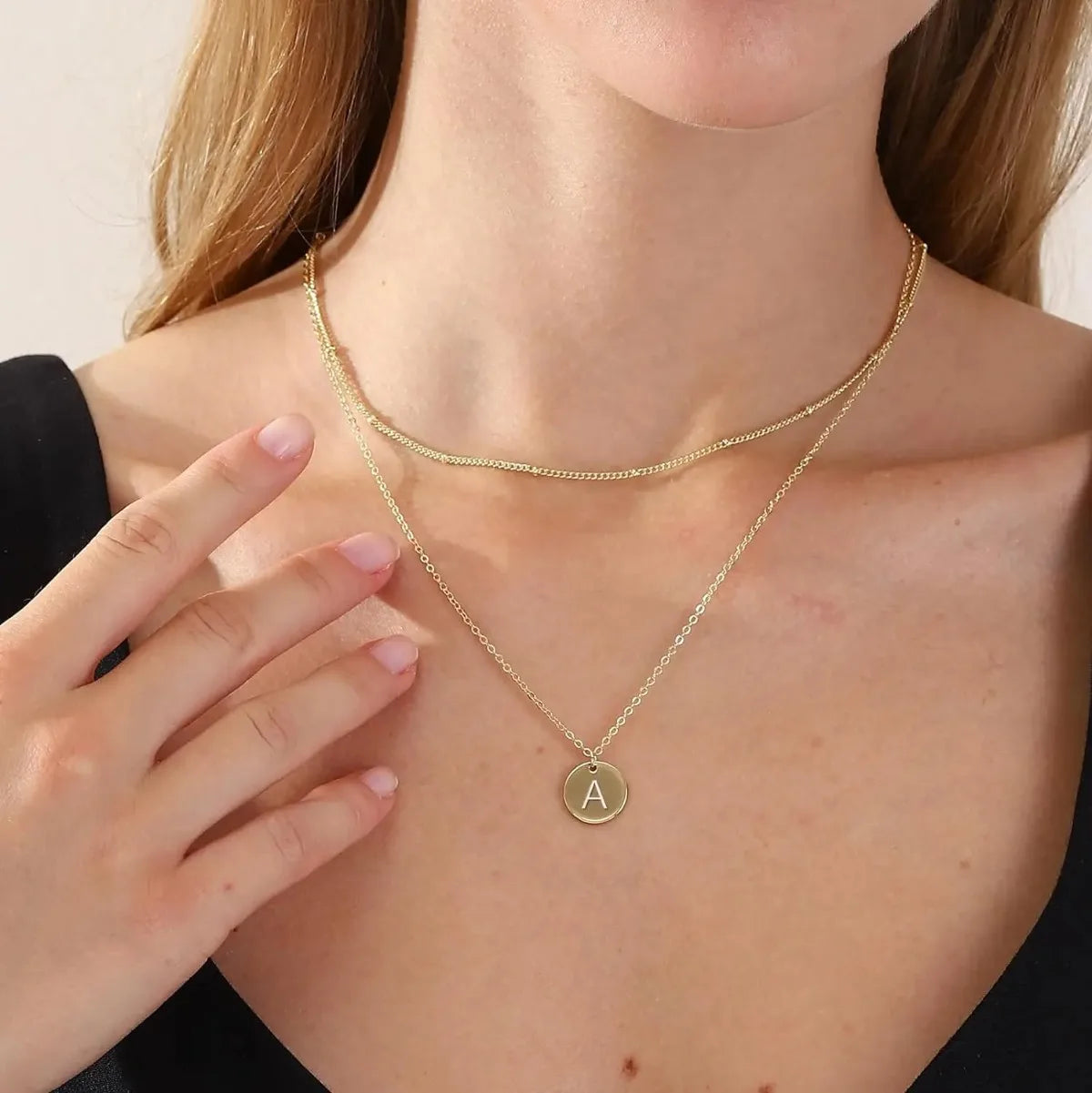 Layered Initial Necklaces for Women Gold Plated Letter Necklace Dainty Layering Necklaces for Women Initial Choker Necklace
