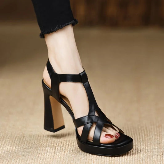 Platform High Heels Sandals Luxury Women Shoes Open Toe Rome Summer New Chunky Slippers Party Elegant Sandalias Mujer Pumps