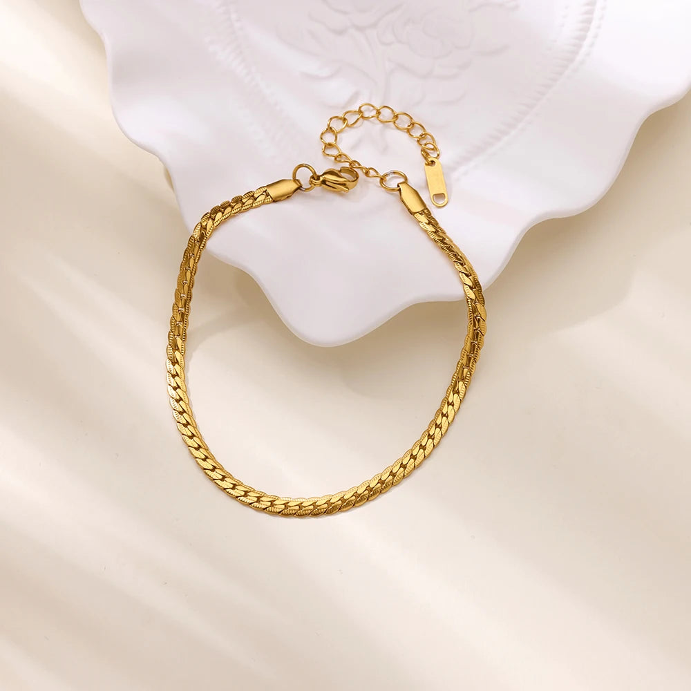 Anklets For Women Gold Color Stainless Steel Heart Anklet Foot Leg Ankle Bracelet Summer Beach Jewelry Accessories Femme