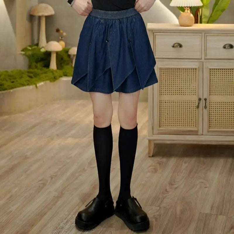 Denim Shorts Retro Women's Design-Oriented Versatile Hip-Hiding Fashion Slimming Shorts