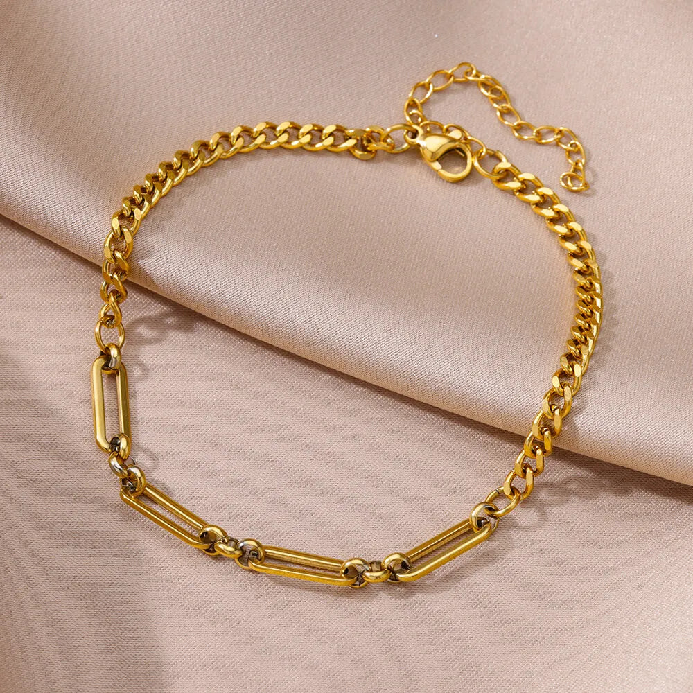Anklet For Women stainless steel Double layer Foot Bracelet Summer Beach Accessories Leg Bracelets Body Chain Gift
