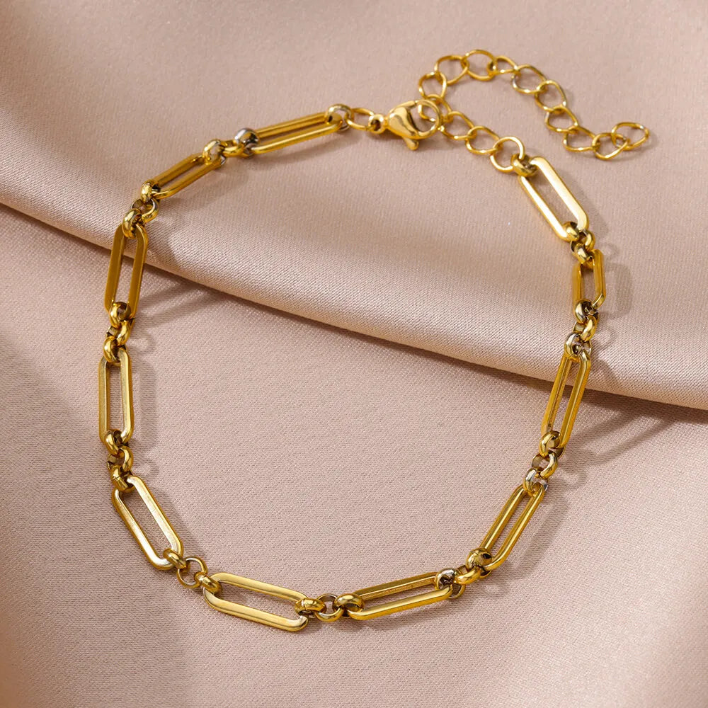 Anklet For Women stainless steel Double layer Foot Bracelet Summer Beach Accessories Leg Bracelets Body Chain Gift