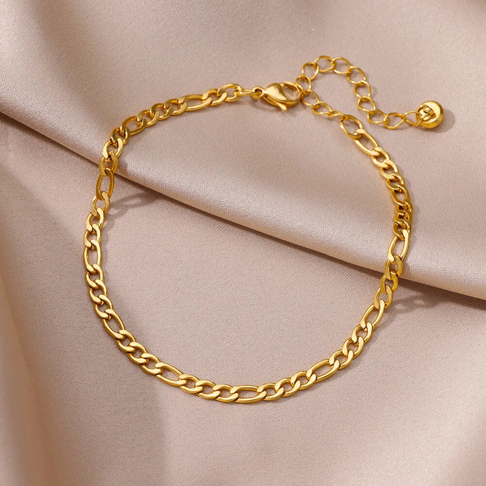 Anklet For Women stainless steel Double layer Foot Bracelet Summer Beach Accessories Leg Bracelets Body Chain Gift