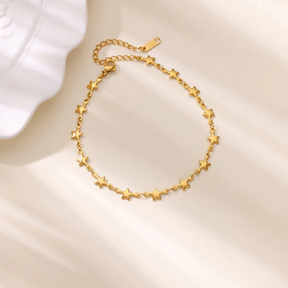 Anklets For Women Gold Color Stainless Steel Heart Anklet Foot Leg Ankle Bracelet Summer Beach Jewelry Accessories Femme