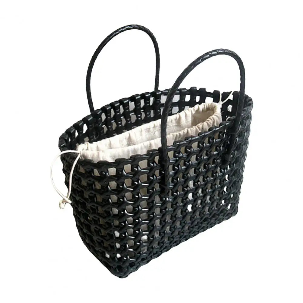 Straw Beach Bag Hollow Square Large Capacity Portable Shopping Basket Storage Supplies