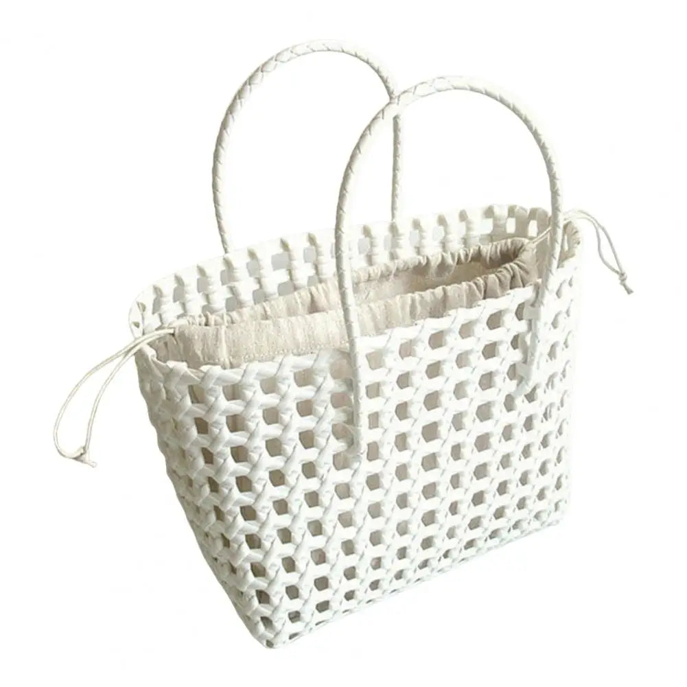 Straw Beach Bag Hollow Square Large Capacity Portable Shopping Basket Storage Supplies