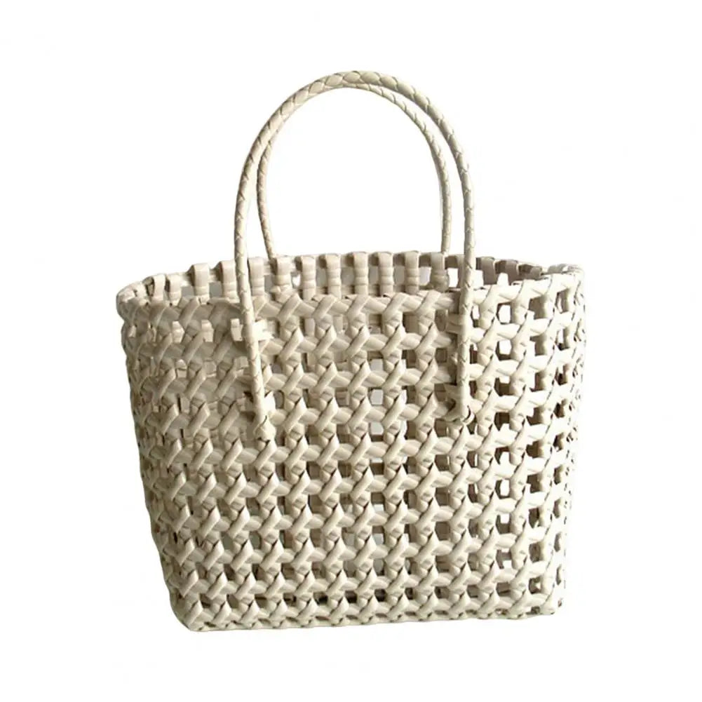 Straw Beach Bag Hollow Square Large Capacity Portable Shopping Basket Storage Supplies