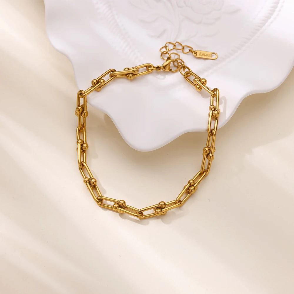 Anklets For Women Gold Color Stainless Steel Heart Anklet Foot Leg Ankle Bracelet Summer Beach Jewelry Accessories Femme
