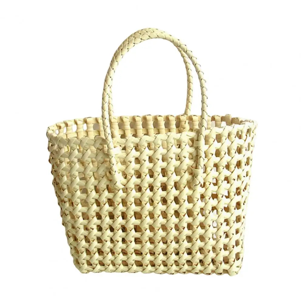 Straw Beach Bag Hollow Square Large Capacity Portable Shopping Basket Storage Supplies