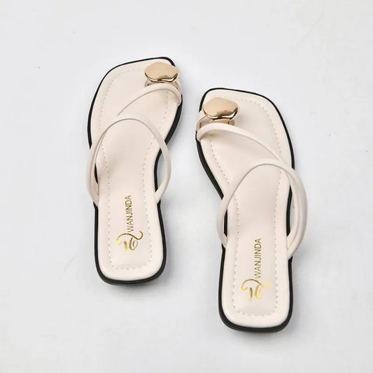 Stylish Womens Open Toe Flat Slides - Slip-On, Solid Color, Ankle Strap, Casual Beach Summer Slide Sandals for Everyday Wear