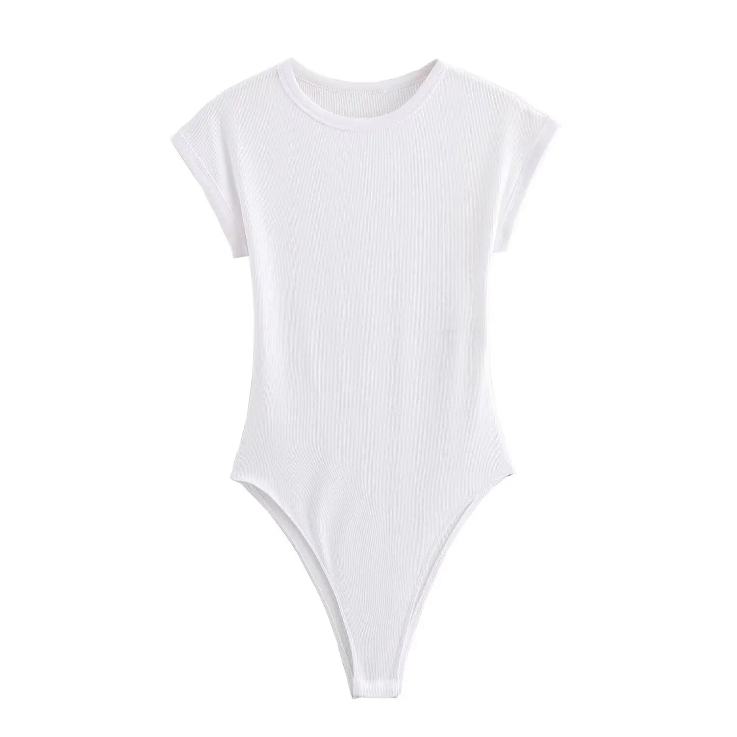 TFMLN Casual Basic Bodysuit For Women Summer New Short Sleeve Woman Simple Top Chic Bodycon Jumpsuit Romper Ladies 2025