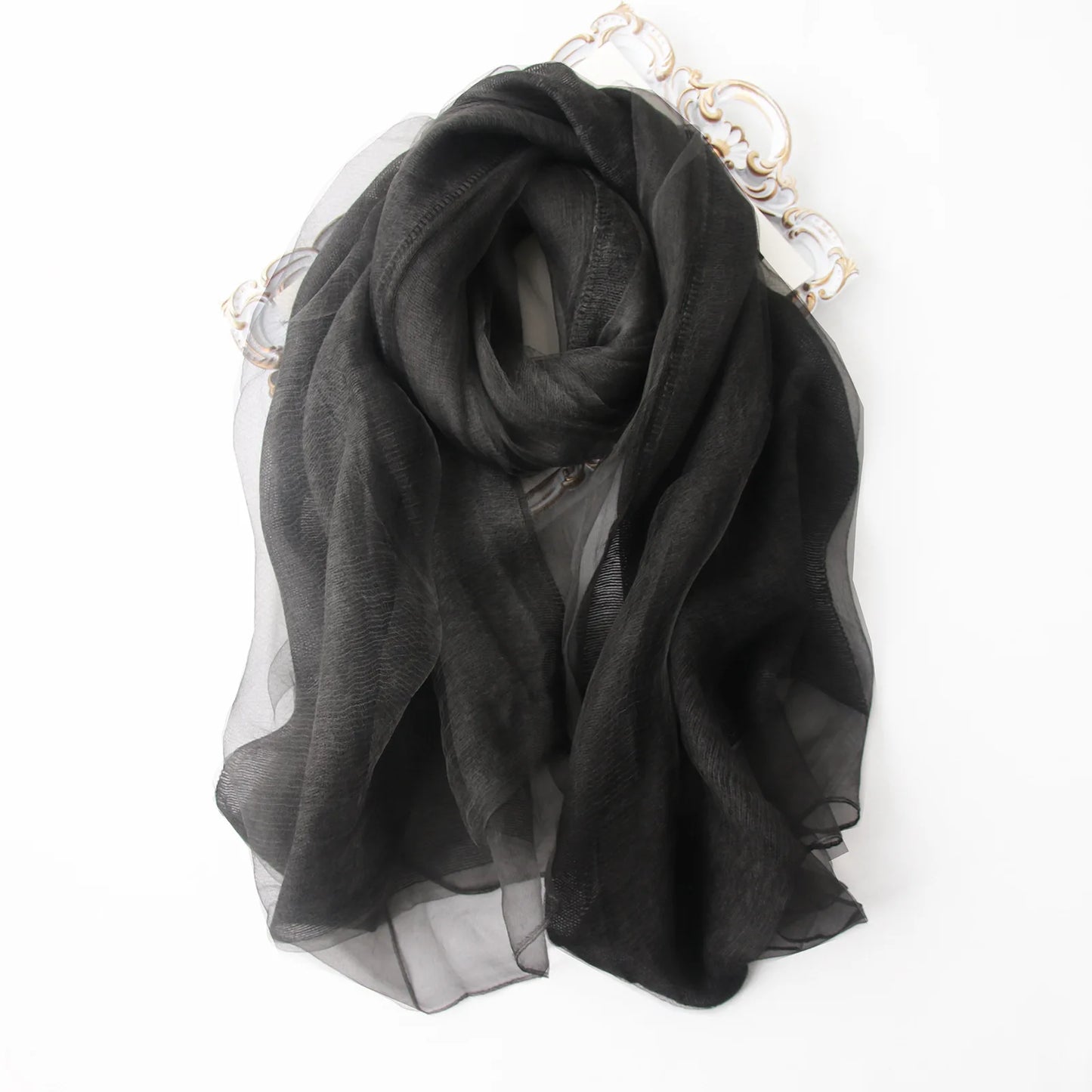 High-end Korean Version of Double-layer Mohair Wool Silk Scarf Mulberry with Cheongsam Shawl Summer Outside Fashion Trend