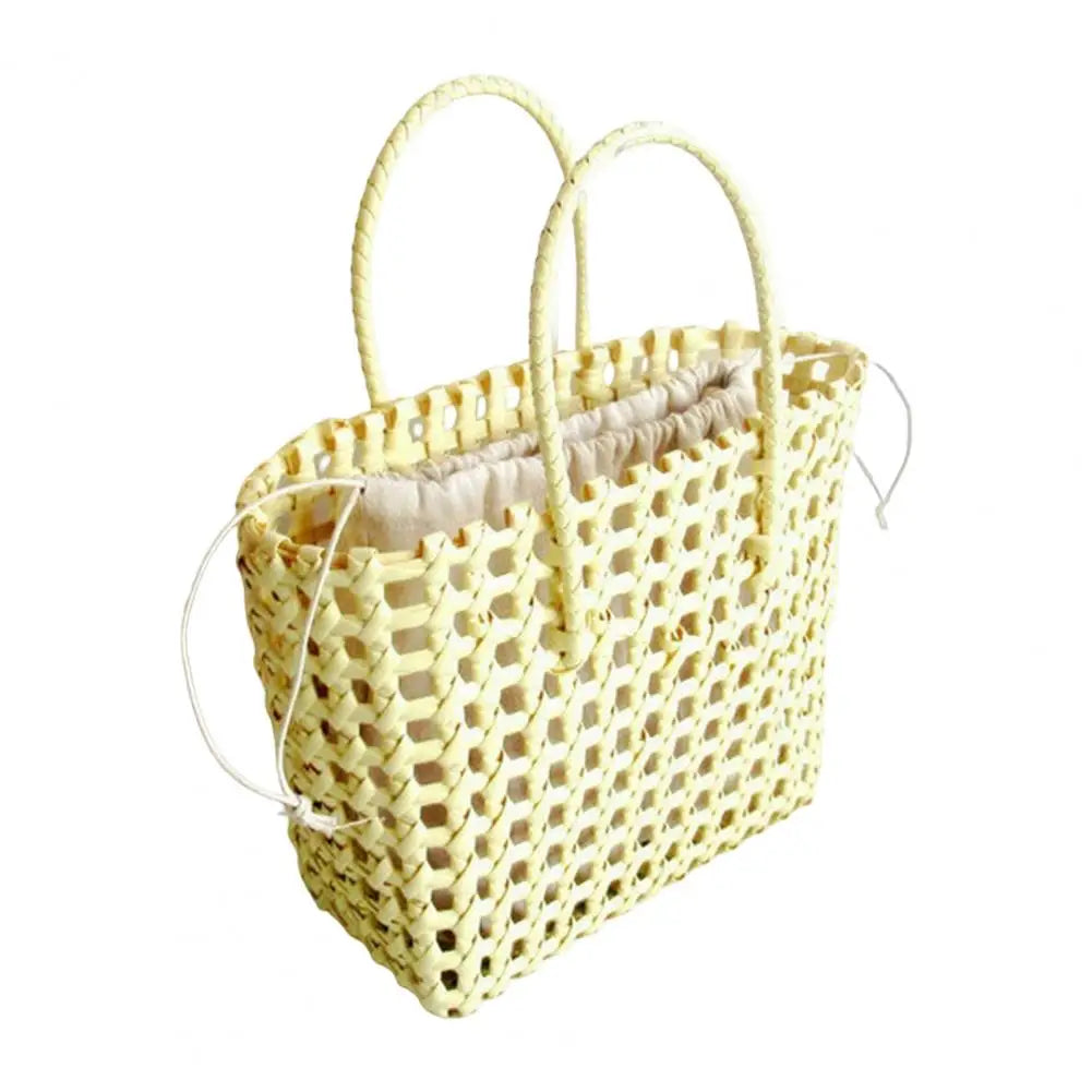 Straw Beach Bag Hollow Square Large Capacity Portable Shopping Basket Storage Supplies