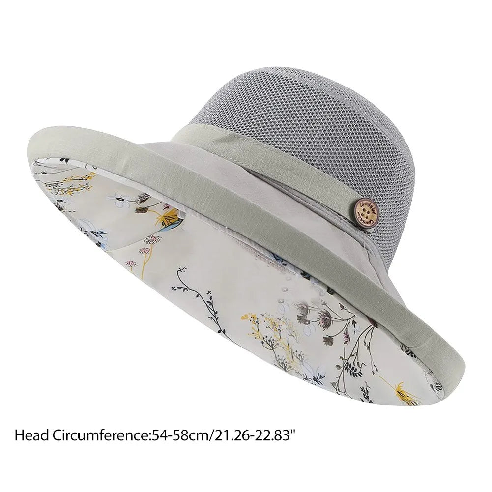 Summer Printed Wide Brim Hollow Breathable Hat For Women Holiday Beach Visor Panama Cap Sunscreen Sun Hat Summer Essentials