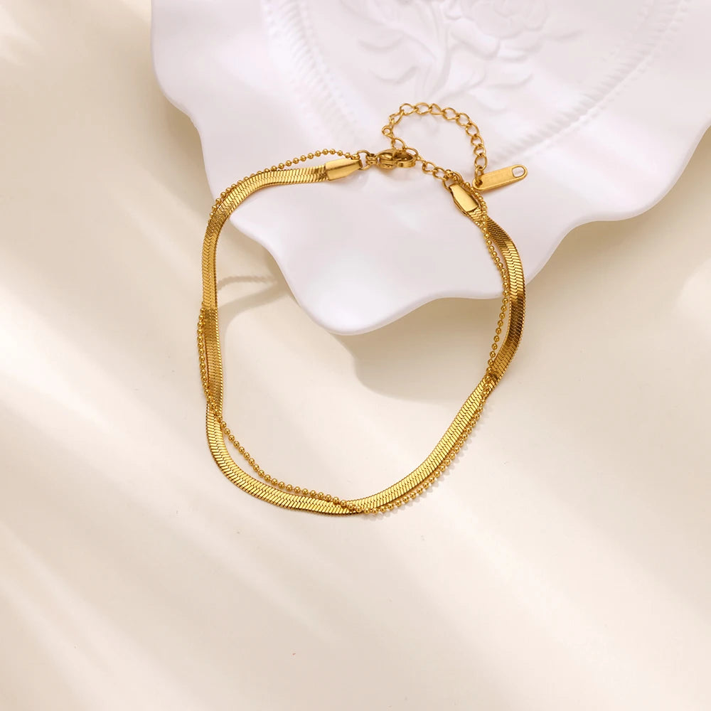 Anklets For Women Gold Color Stainless Steel Heart Anklet Foot Leg Ankle Bracelet Summer Beach Jewelry Accessories Femme