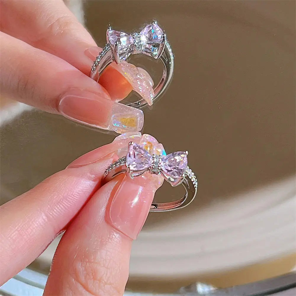 Glamorous Fashion Earrings Elegant Designer Earrings Rhinestone Bow Earrings Luxury Zircon Earrings Delicate Earrings