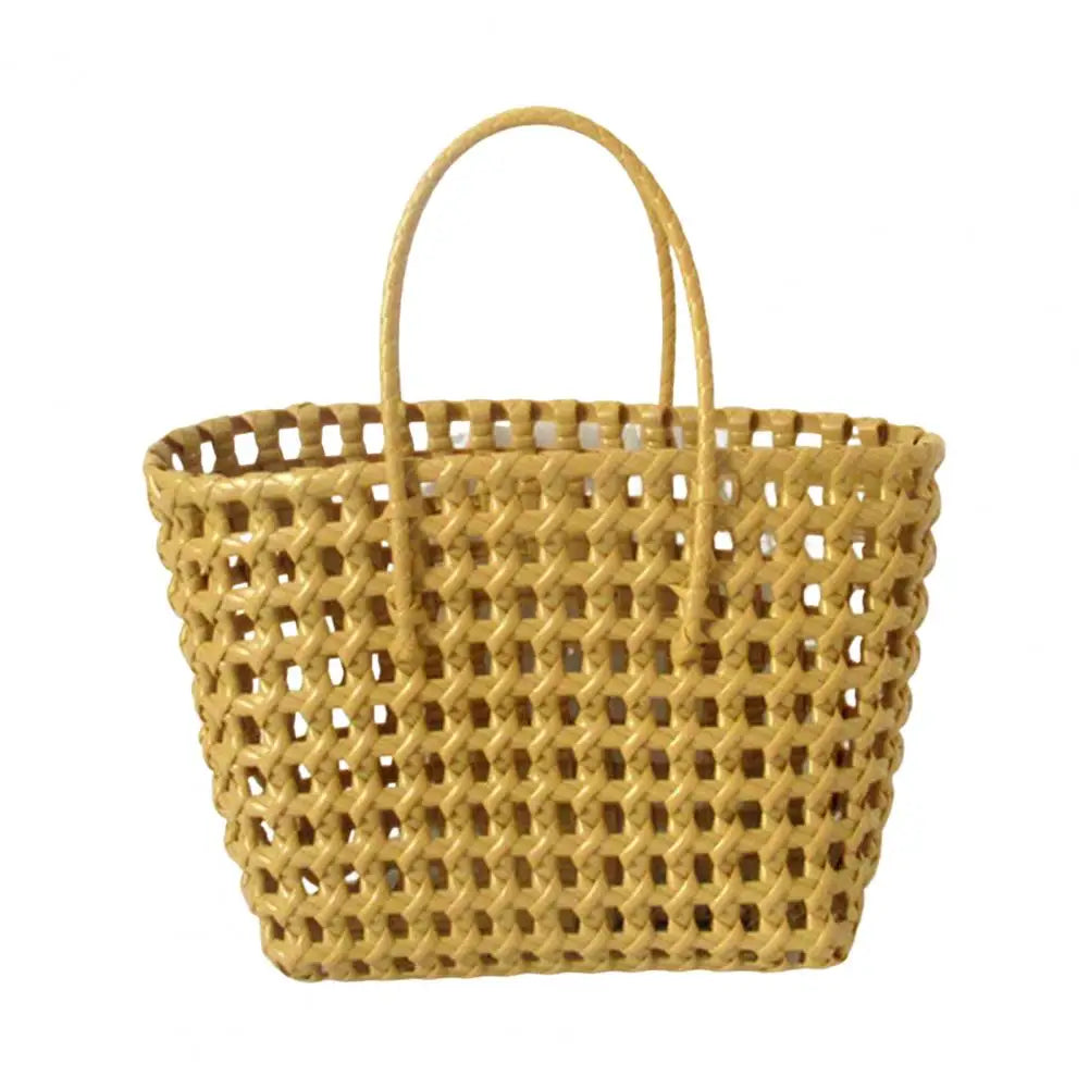 Straw Beach Bag Hollow Square Large Capacity Portable Shopping Basket Storage Supplies