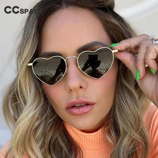 45941 Heart Heart-Shaped Polarized Sunglasses Decorative Vintage Women's High Quality Metal Shades Uv400