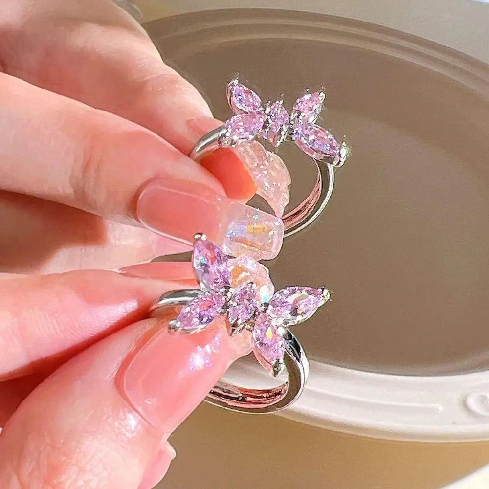 Glamorous Fashion Earrings Elegant Designer Earrings Rhinestone Bow Earrings Luxury Zircon Earrings Delicate Earrings