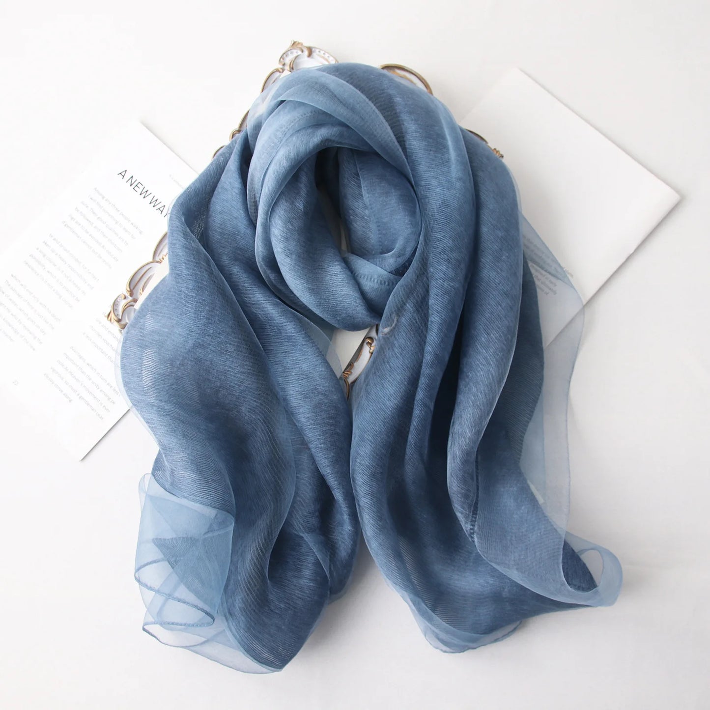 High-end Korean Version of Double-layer Mohair Wool Silk Scarf Mulberry with Cheongsam Shawl Summer Outside Fashion Trend