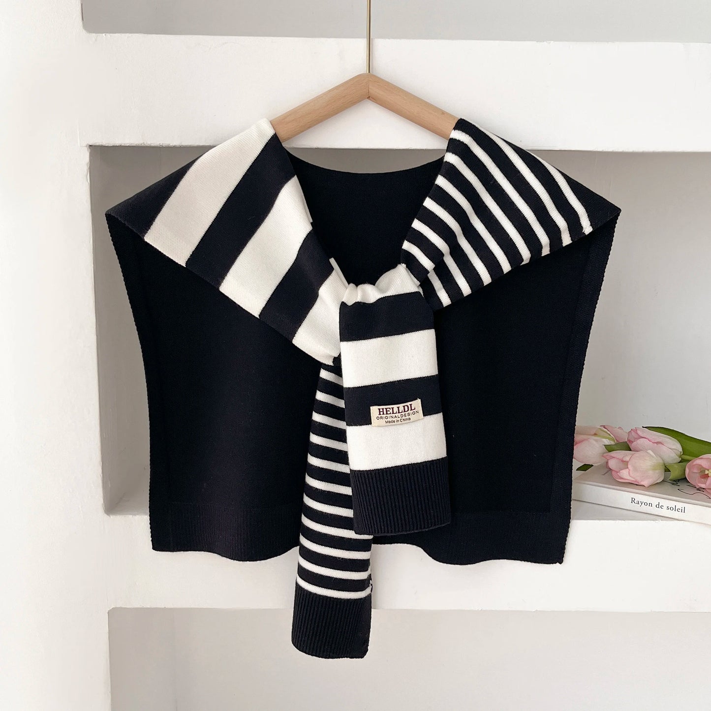 Women's Scarf Latest Design Knitted Preppy Striped Intersect Shawl High-Grade Summer Office Air-Conditioned Room Scarf 2025