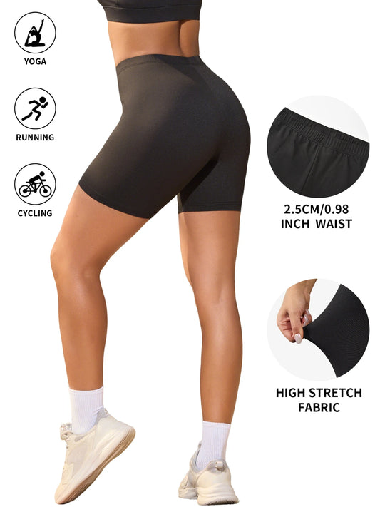 Women's Super Soft Biker Shorts High Stretchy No See Through Workout Running Yoga Athletic 6"Inseam Push Up Gym Fitness Pants