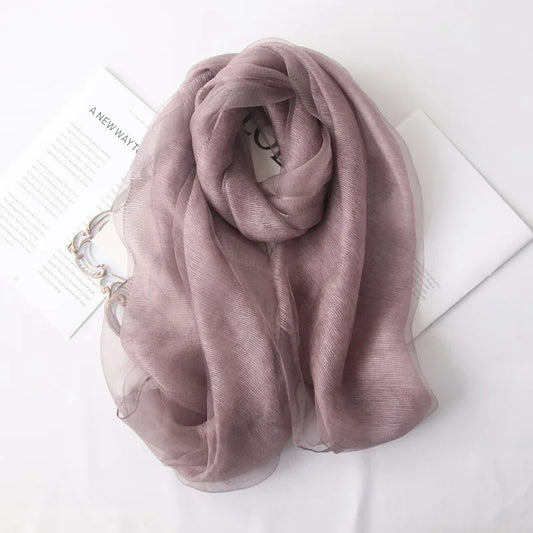 High-end Korean Version of Double-layer Mohair Wool Silk Scarf Mulberry with Cheongsam Shawl Summer Outside Fashion Trend