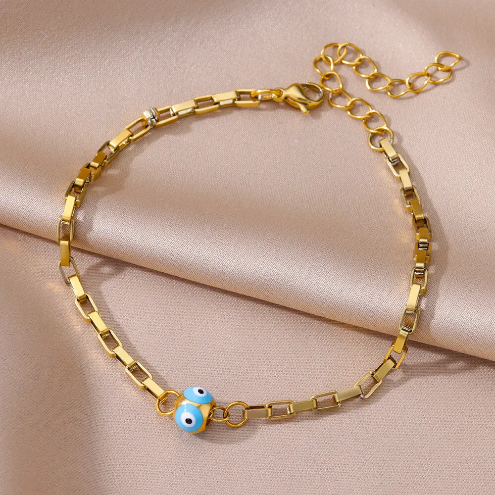 Anklet For Women stainless steel Double layer Foot Bracelet Summer Beach Accessories Leg Bracelets Body Chain Gift