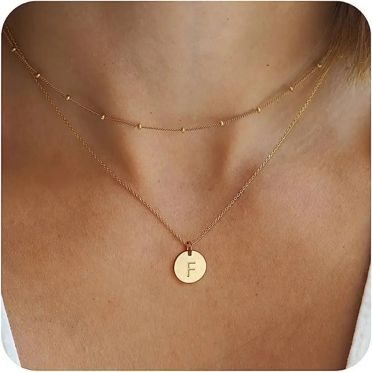Layered Initial Necklaces for Women Gold Plated Letter Necklace Dainty Layering Necklaces for Women Initial Choker Necklace
