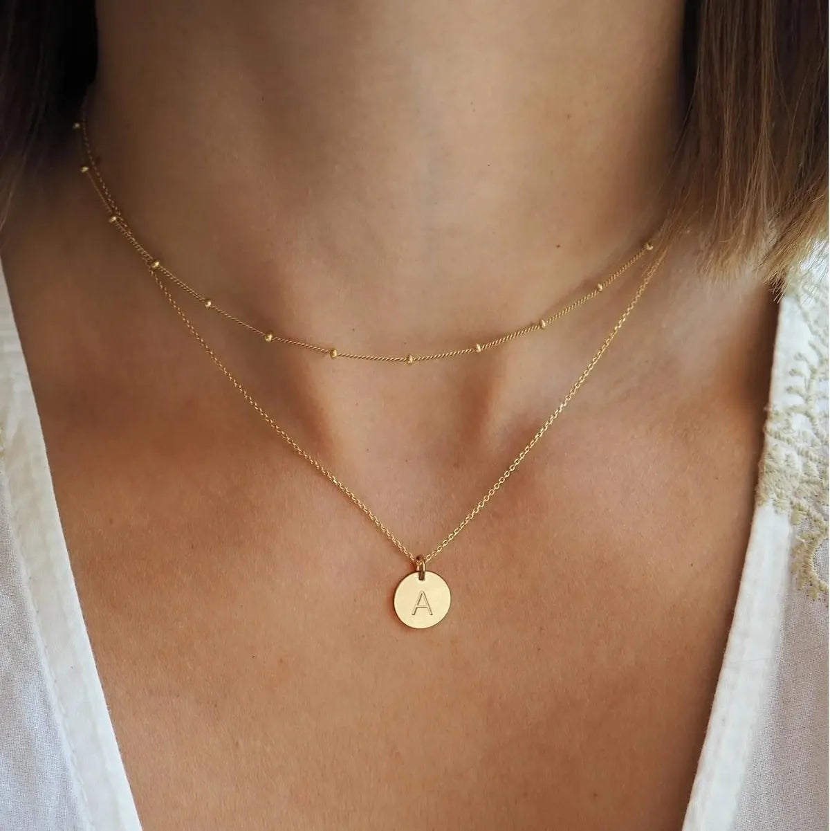 Layered Initial Necklaces for Women Gold Plated Letter Necklace Dainty Layering Necklaces for Women Initial Choker Necklace