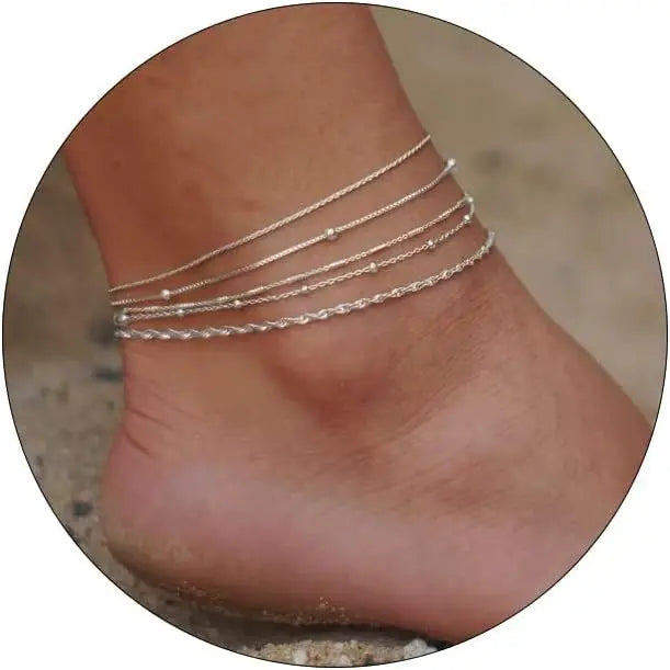 Silver Diamond Anklets for Women Cross Heart Butterfly Bracelet Large Ankle Tennis Rhinestone Plus Size Beach Foot Jewelry