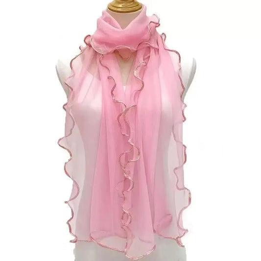 Lightweight Hijab Silk Shawl Women Scarf Shawls Ladies Headband Wraps Girl's Neckerchief Lace Scarf  Women Vintage Lace Tassels