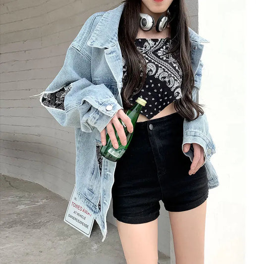 Denim Shorts for Women Black Skinny Short Jean Pants Booty High Waist Woman Tight Flowy Classic Outdoor Cheap Aesthetic Casual