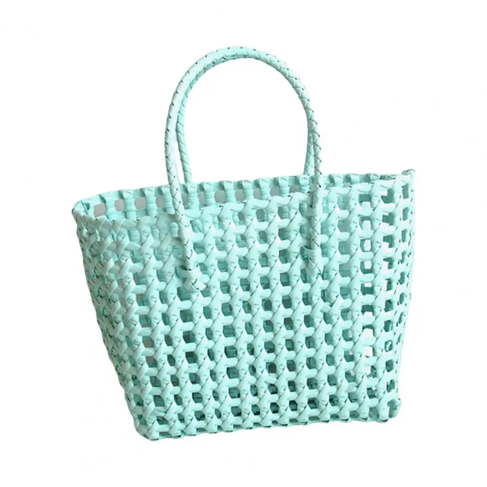 Straw Beach Bag Hollow Square Large Capacity Portable Shopping Basket Storage Supplies