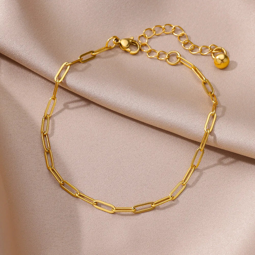 Anklet For Women stainless steel Double layer Foot Bracelet Summer Beach Accessories Leg Bracelets Body Chain Gift