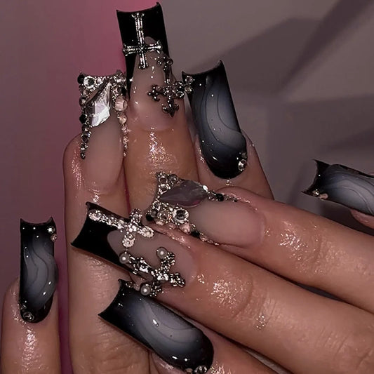 Rhinestone Press-On Nails