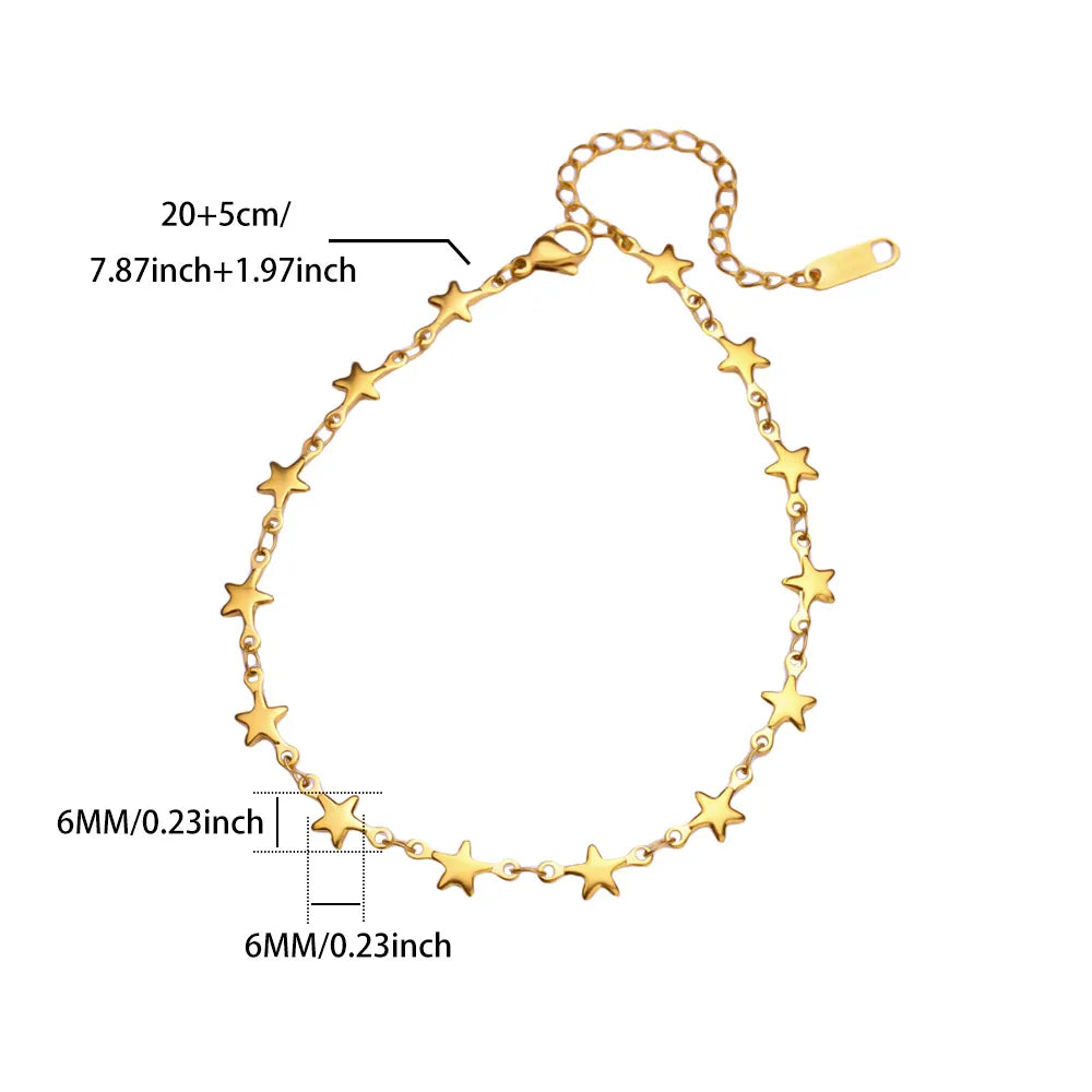 Anklets For Women Gold Color Stainless Steel Heart Anklet Foot Leg Ankle Bracelet Summer Beach Jewelry Accessories Femme