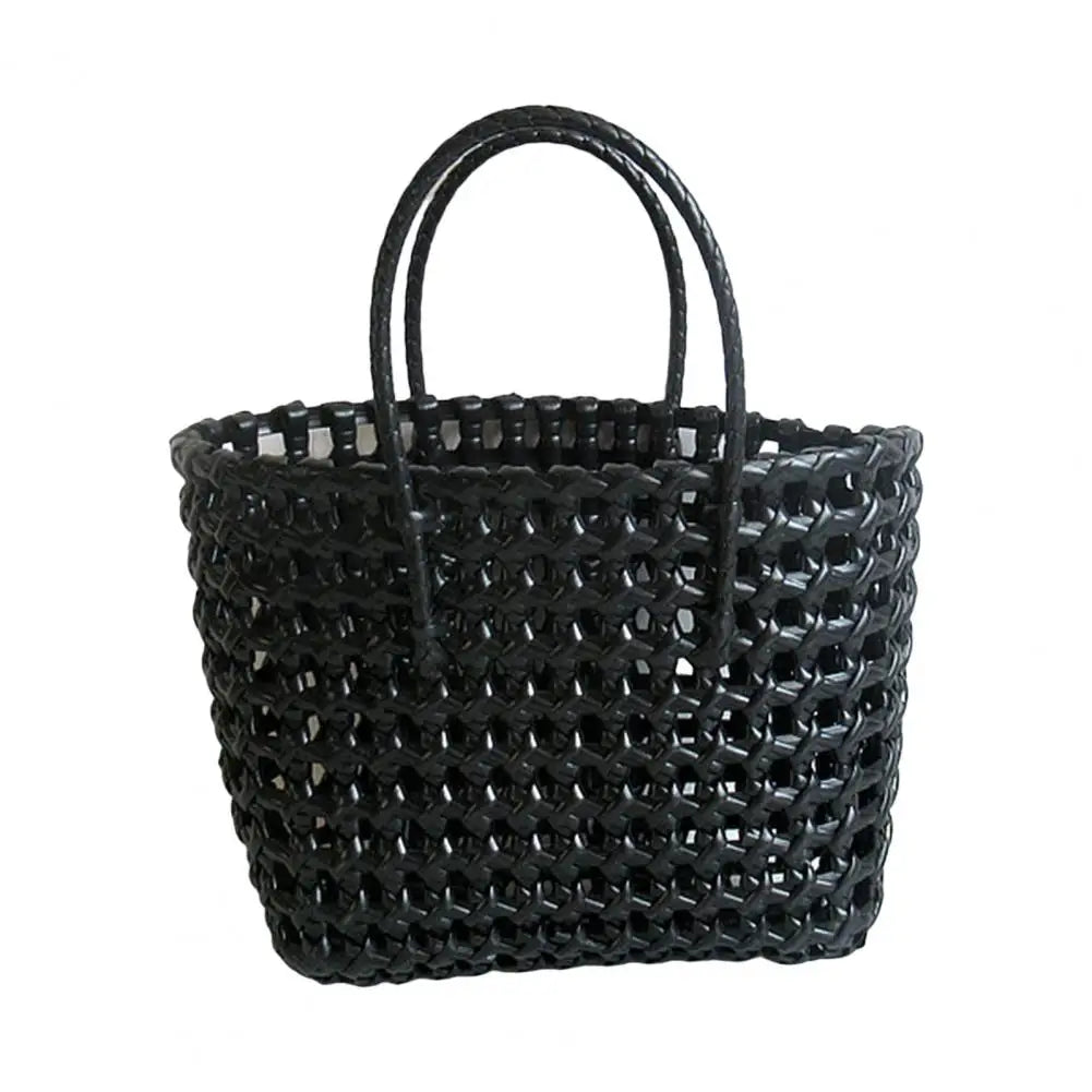 Straw Beach Bag Hollow Square Large Capacity Portable Shopping Basket Storage Supplies