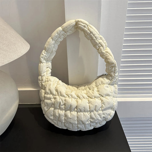 Women's Totes Bag Pleated Underarm Bag Shoulder Crossbody Bags Women Small Tote Bag Quilted Cloud Bag Winter Puffer Handbag Bag