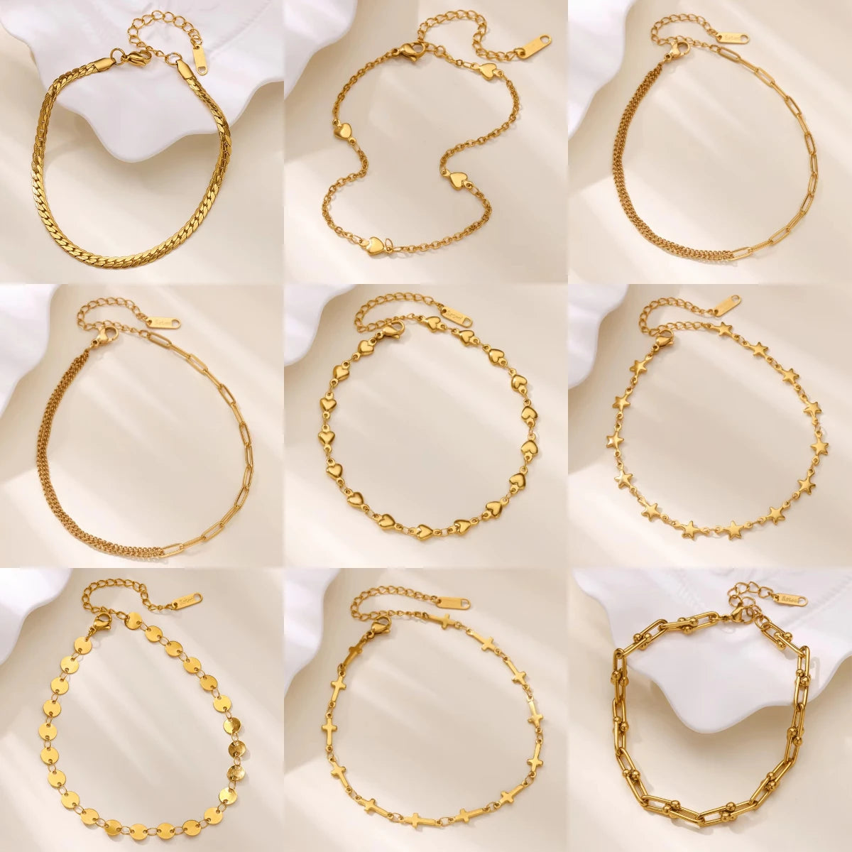 Anklets For Women Gold Color Stainless Steel Heart Anklet Foot Leg Ankle Bracelet Summer Beach Jewelry Accessories Femme