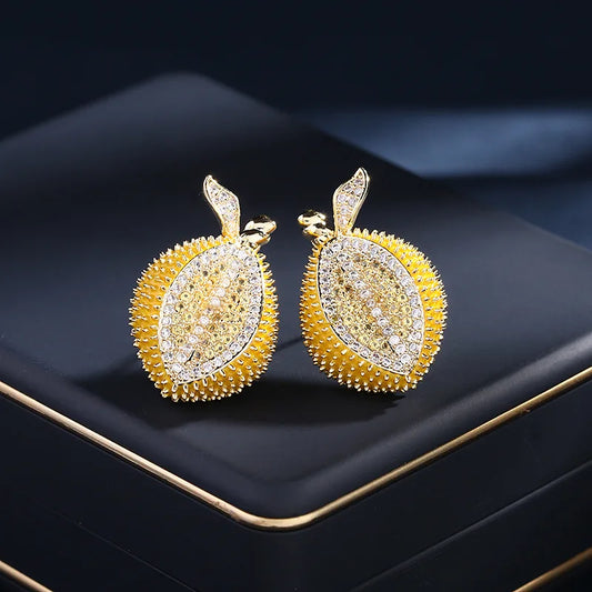 Creative Design Fruit Earrings Exaggerated Personality Atmospheric Earrings Durian Earrings