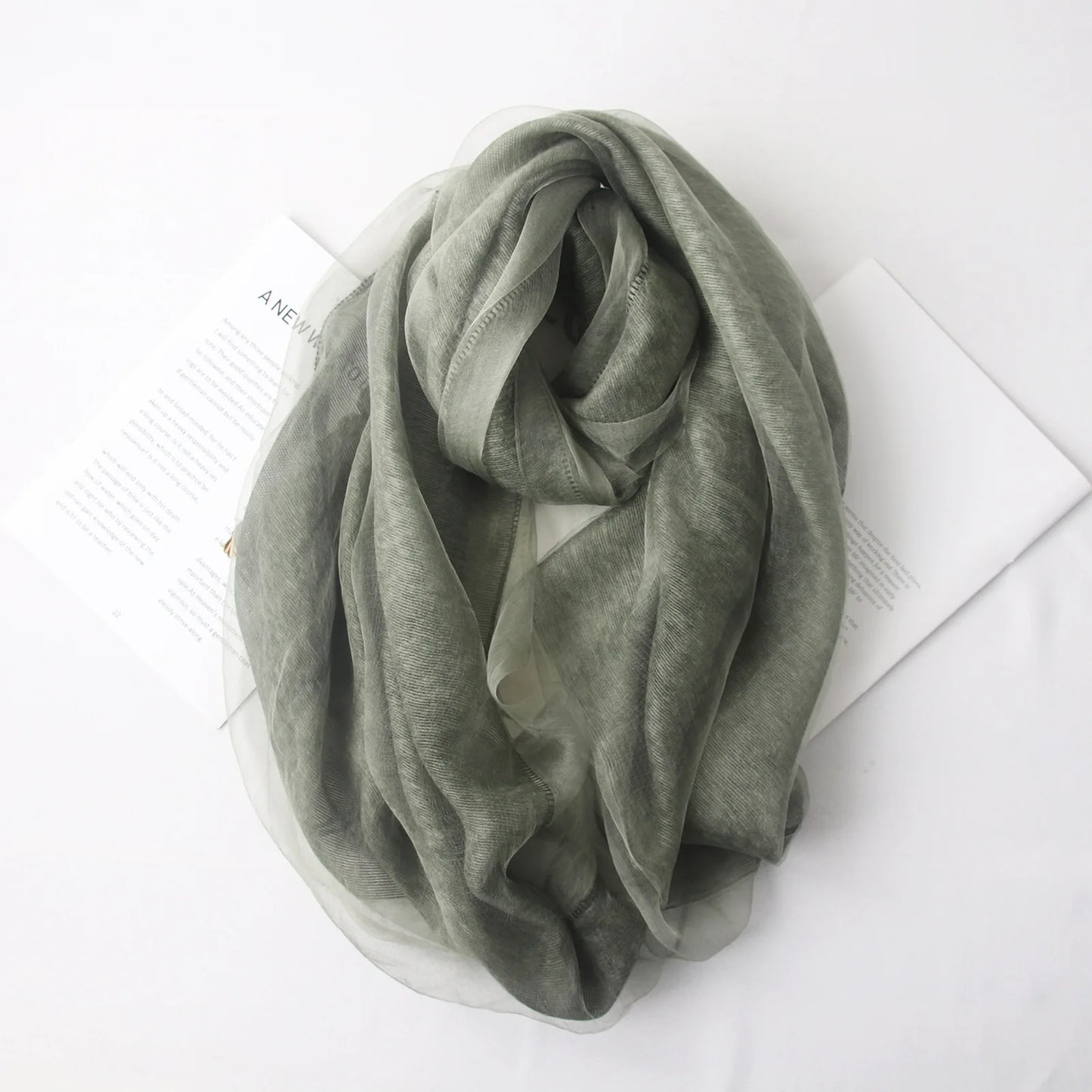 High-end Korean Version of Double-layer Mohair Wool Silk Scarf Mulberry with Cheongsam Shawl Summer Outside Fashion Trend