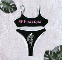 3D Skull And Starry Sky Print Bikini Ladies Split Swimwear