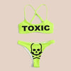 3D Skull And Starry Sky Print Bikini Ladies Split Swimwear