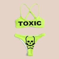 3D Skull And Starry Sky Print Bikini Ladies Split Swimwear