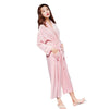Women's Solid Color Large Lapel Long-sleeved Nightgown