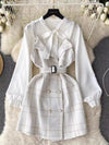 Mesh Dress Two-piece Set V-neck Vest